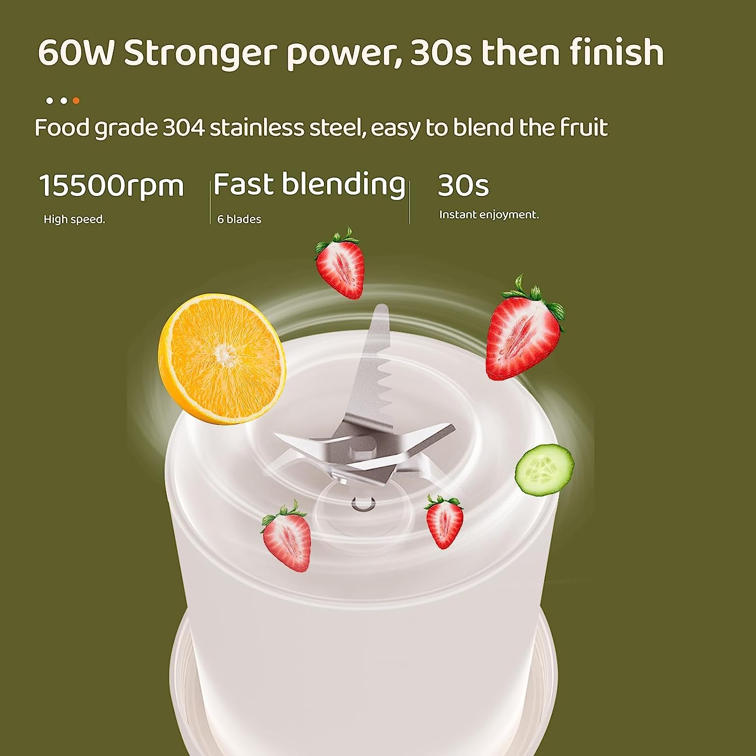 بطری مخلوط کن قابل حمل شیائومی مدل Fresh Juice Bottle Blender Plus 500ml