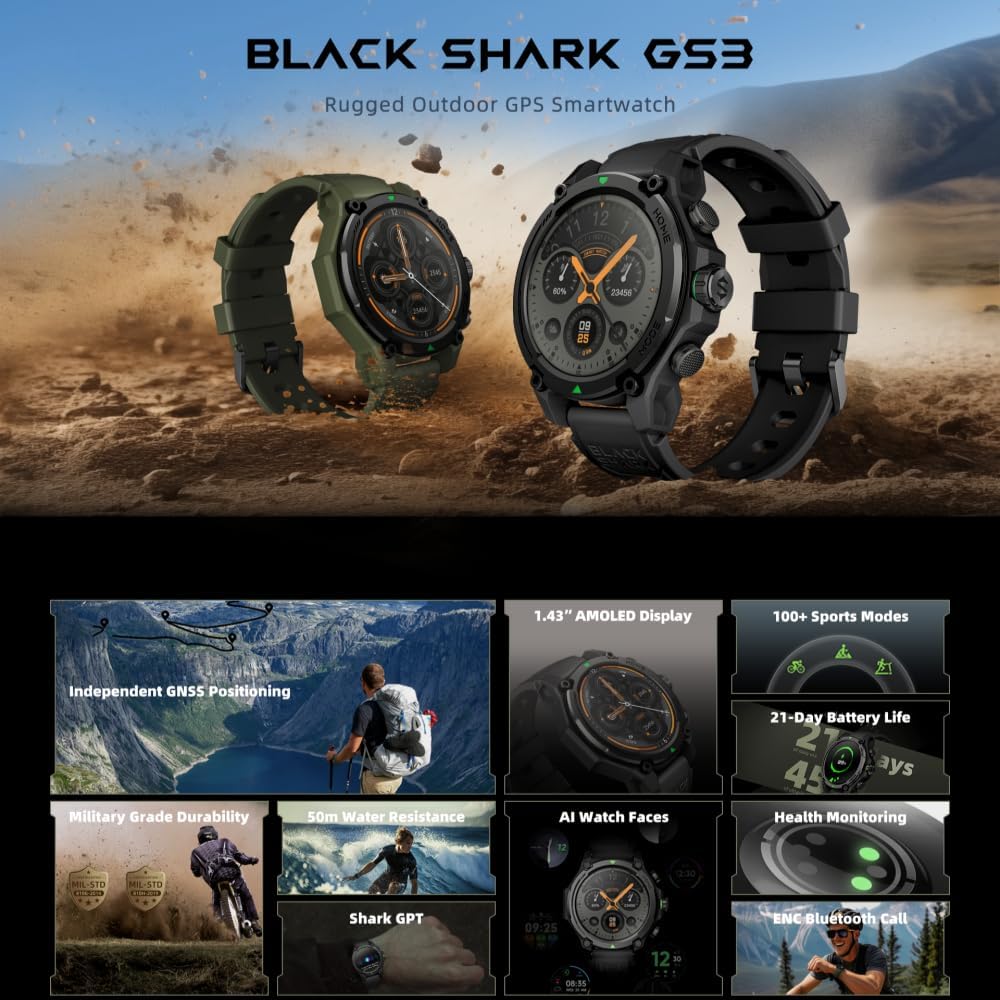 ساعت هوشمند شیائومی مدل Black Shark GS3