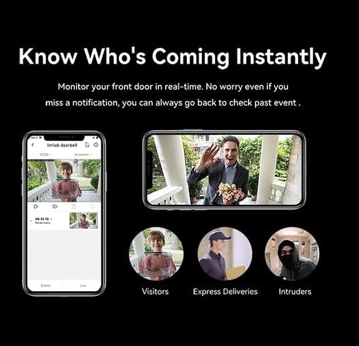 زنگ درب هوشمند شیائومی ای می لب مدل Imilab Smart Wireless Video Doorbell