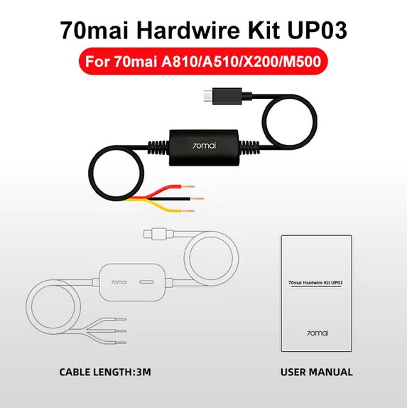 کیت سخت افزاری دوربین ماشین شیائومی سونتی می مدل 70mai Hardwire Kit UP03