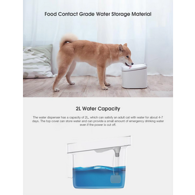 ظرف آبخوری اتوماتیک حيوانات شیائومی میجیا مدل Mijia Smart Pet Water Dispenser 2L XWWF01MG