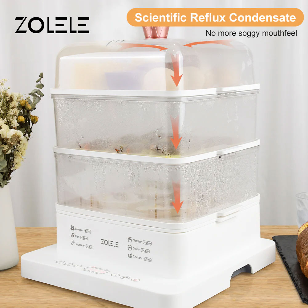 بخارپز سه لایه شیائومی زوله له مدل Zolele ZM100 Electric Steamer