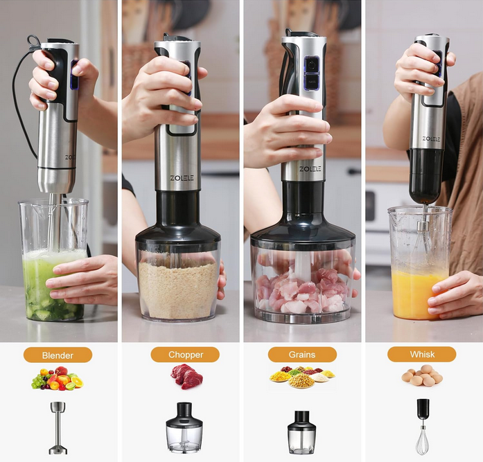 همزن برقی چند منظوره شیائومی زوله له مدل Zolele HB1200 4 in 1 Immersion Electric Hand Blender