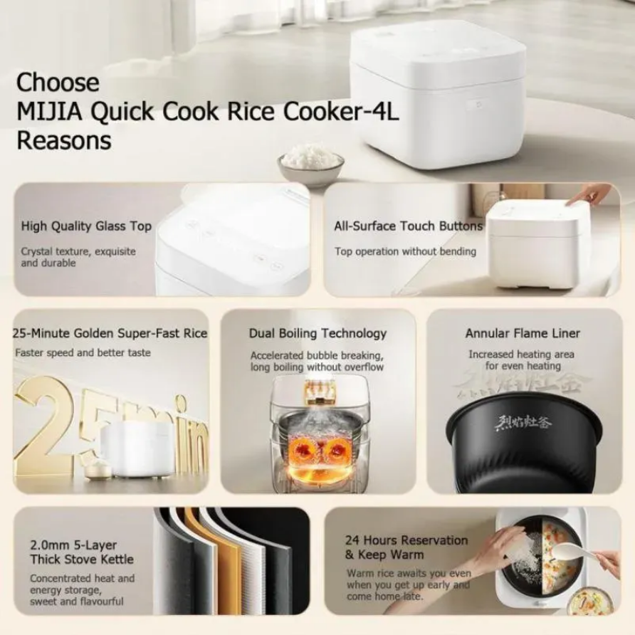 پلوپز هوشمند شیائومی میجیا مدل Mijia Quick Cook Rice Cooker 4L MFB08M