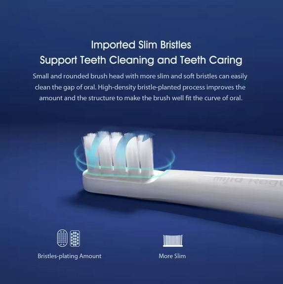 سری مسواک برقی 3 عددی شیائومی میجیا مدل Mijia T100 Sonic Electric Toothbrush Head MBS302