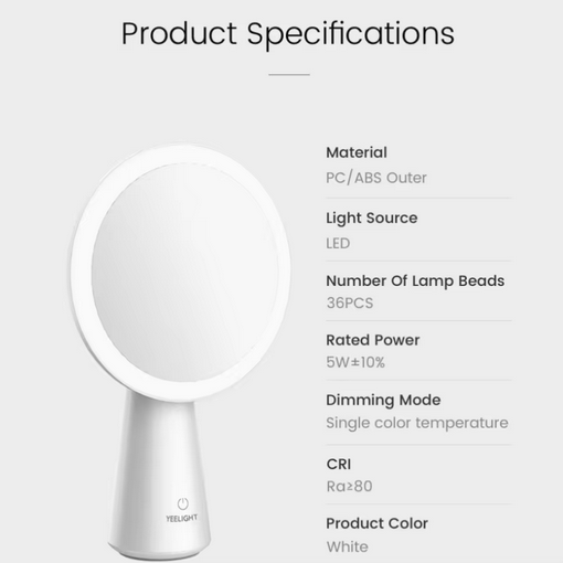 آینه آرایشی شیائومی یی لایت مدل Xiaomi Yeelight Mate Makeup Mirror Light