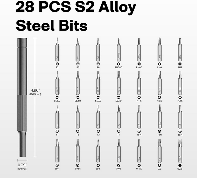 پیچ گوشتی الکتریکی 28 عددی شیائومی هوتو مدل Hoto 28 IN 1 Precision Screwdriver Kit QWLSD009
