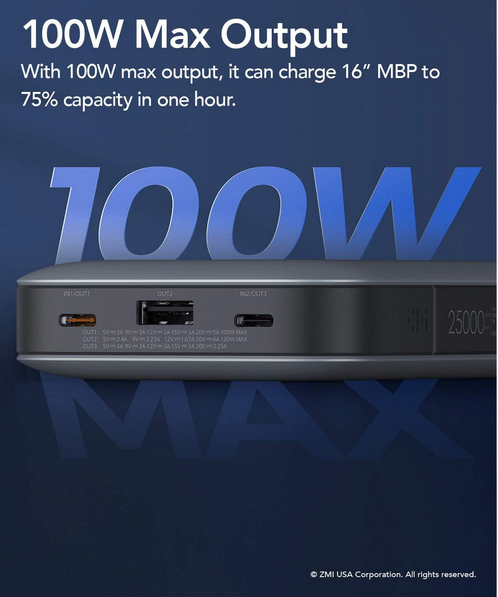 پاور بانک مدل ZMI QB826 QB826G 25000mAh Power Bank