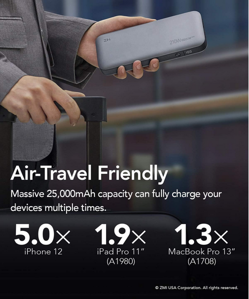 پاور بانک مدل ZMI QB826 QB826G 25000mAh Power Bank