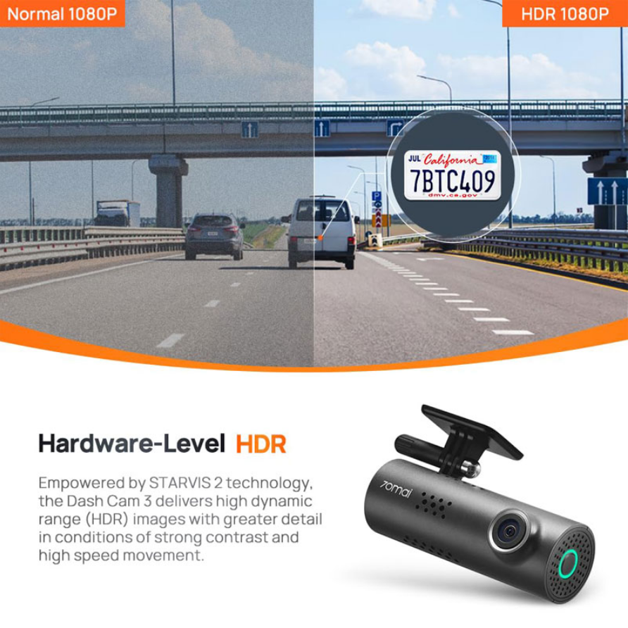 دوربین ثبت وقایع خودرو شیائومی سونتی می مدل 70mai Dash Cam 3 M200