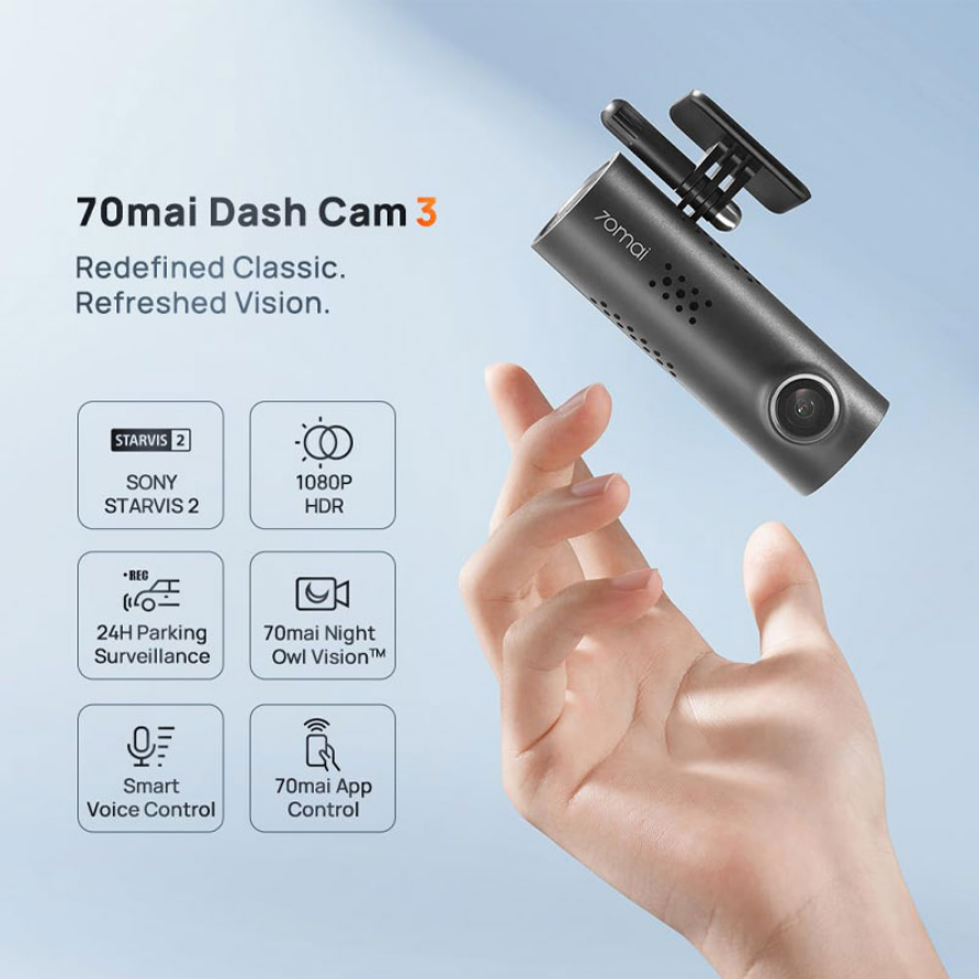 دوربین ثبت وقایع خودرو شیائومی سونتی می مدل 70mai Dash Cam 3 M200