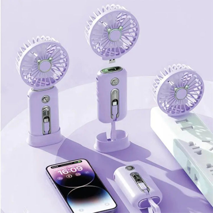 پنکه قابل حمل همراه با پاور بانک گرین لاین مدل Green Lion Wind Mate Portable Power Bank & Fan