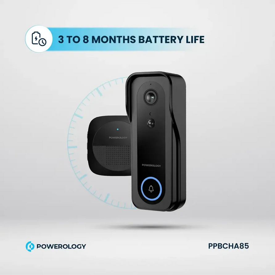 زنگ درب هوشمند پاورولوژی مدل Powerology Smart Doorbell Camera