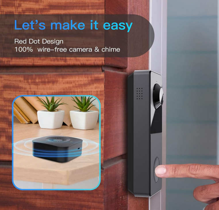 زنگ درب هوشمند مدل Arenti Vbell1 Battery Powered Video Doorbell