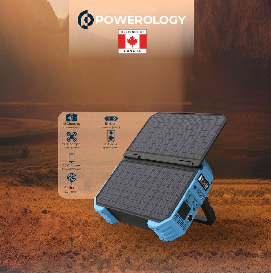 پاور ژنراتور خورشیدی پاورولوژی مدل Powerology 600W Portable Power Generator Integrated Solar Panel