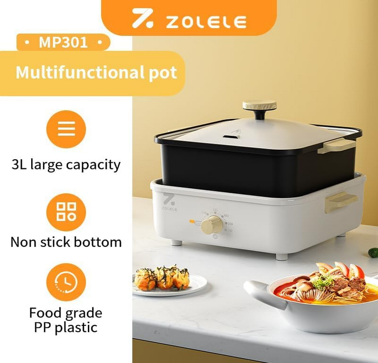 دستگاه پخت و پز چند منظوره شیائومی زوله له مدل Zolele Split Cooking Pot 3L MP301