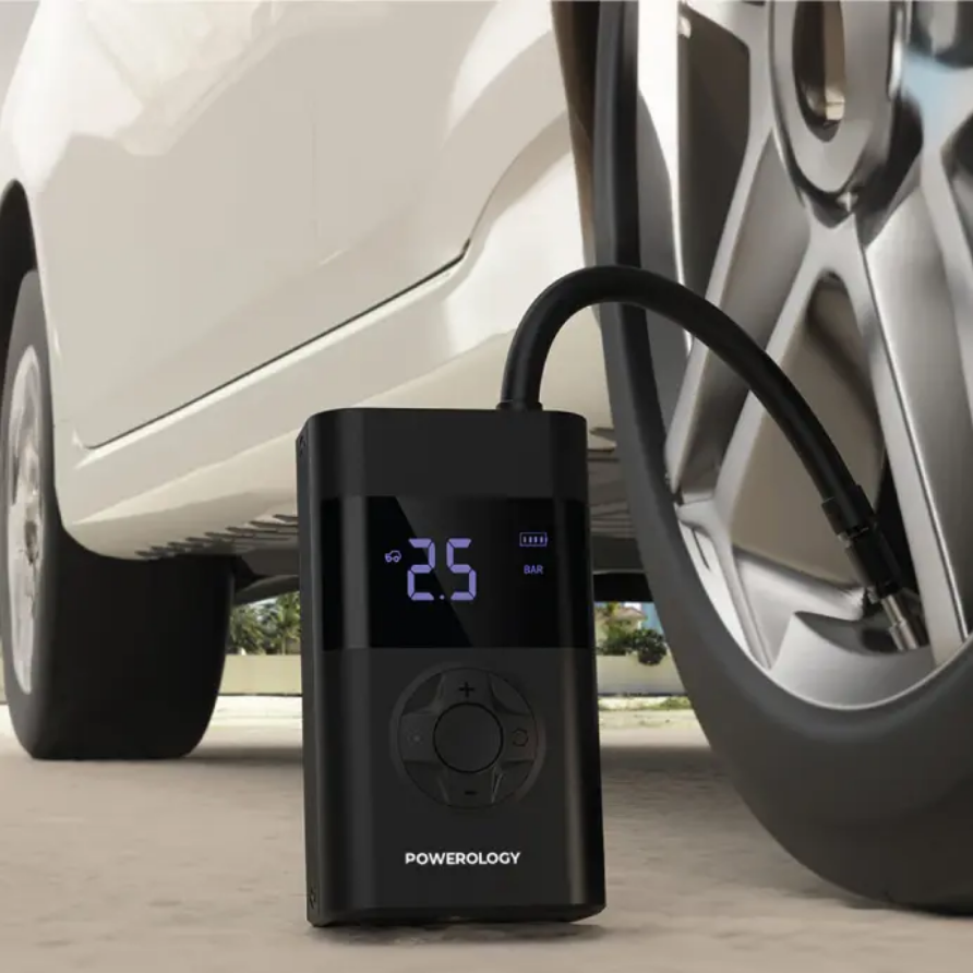 پمپ باد و پاوربانک پاورولوژی مدل Powerology Ultra Portable Air Compressor Power Bank
