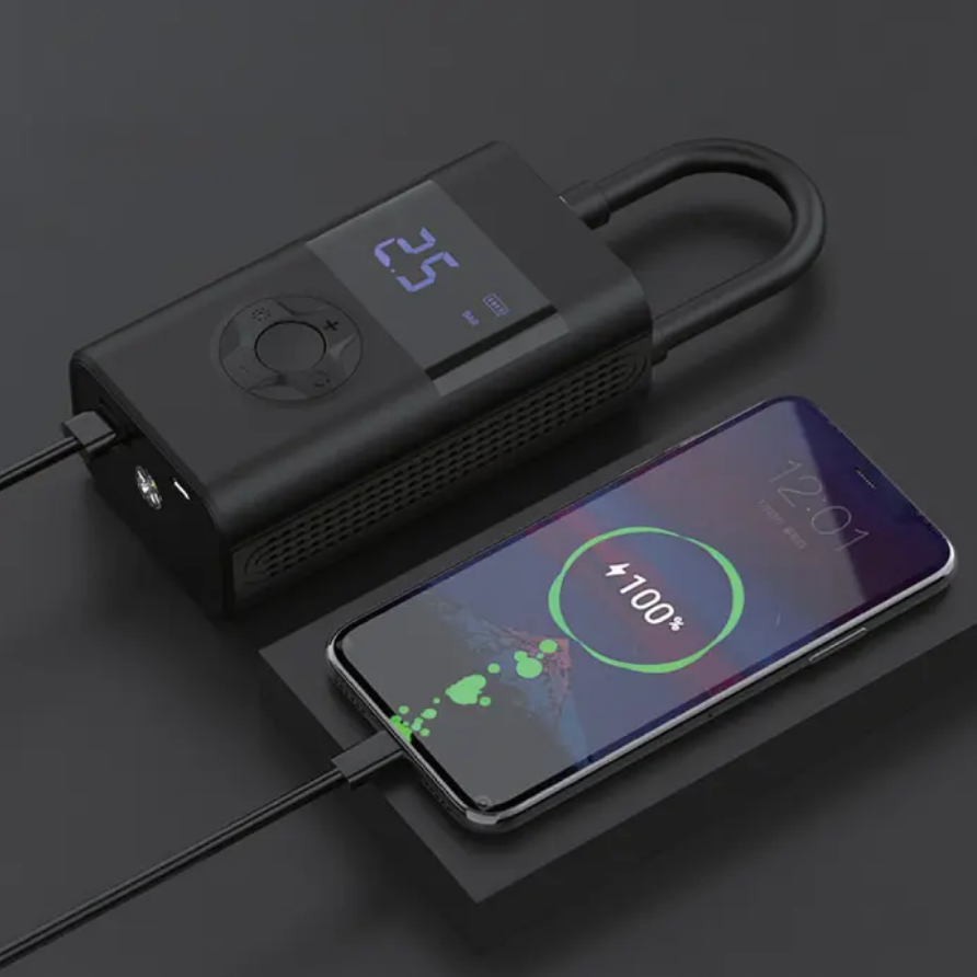 پمپ باد و پاوربانک پاورولوژی مدل Powerology Ultra Portable Air Compressor Power Bank