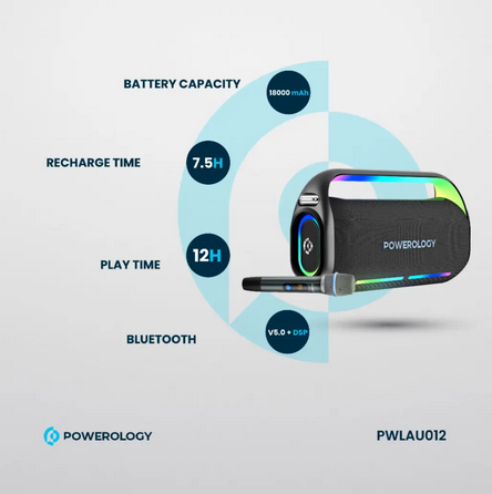 اسپیکر پارتی پاورولوژی مدل Powerology Deep Bass Party Speaker