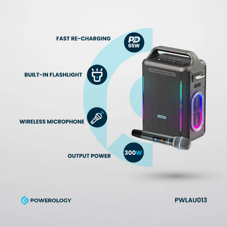 اسپیکر کارائوکه پاورولوژی مدل Powerology Karaoke Party Speaker