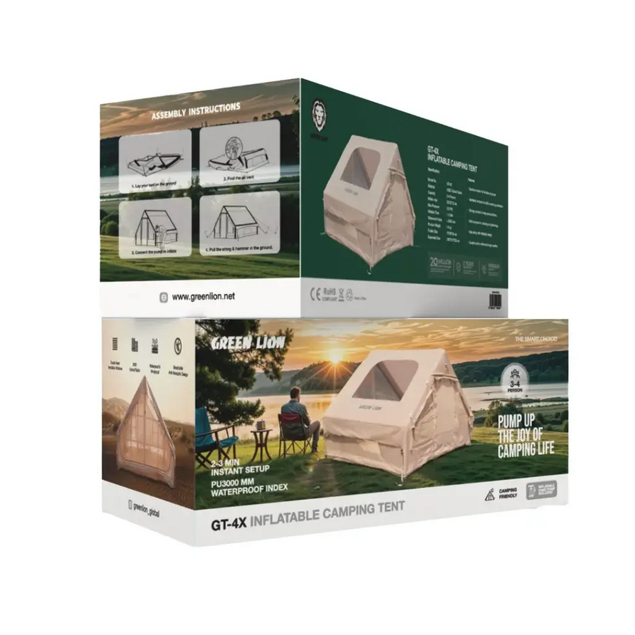 چادر کمپی گرین لاین مدل Green Lion GT-4X Inflatable Camping Tent