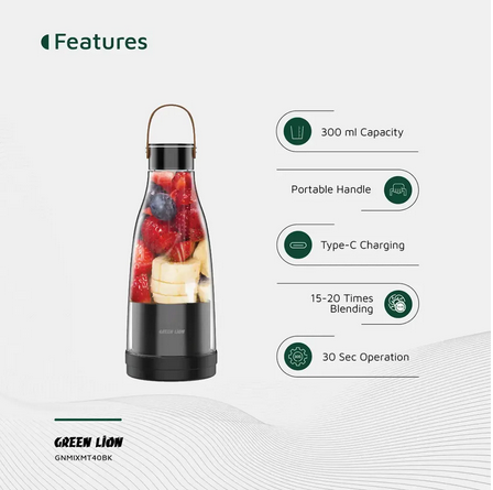 مخلوط کن (شیکر) قابل حمل گرین لاین مدل Green Lion Mixmate Portable Juicer 300ML