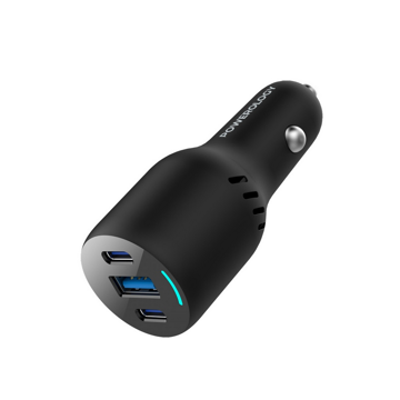 شارژر فندکی پاورولوژی مدل Powerology PD65W + PD20W + QC18W LED Triple Ports Car Charger