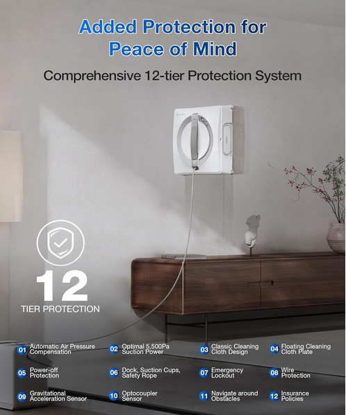شیشه شوی رباتیک اکووکس مدل Ecovacs Winbot W2 Pro Omni Window Cleaning Robot