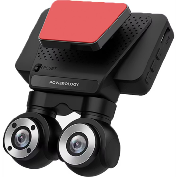 دوربین ثبت وقایع خودرو پاورولوژی مدل  Powerology Dual Lens Dash Camera P4KCAM108