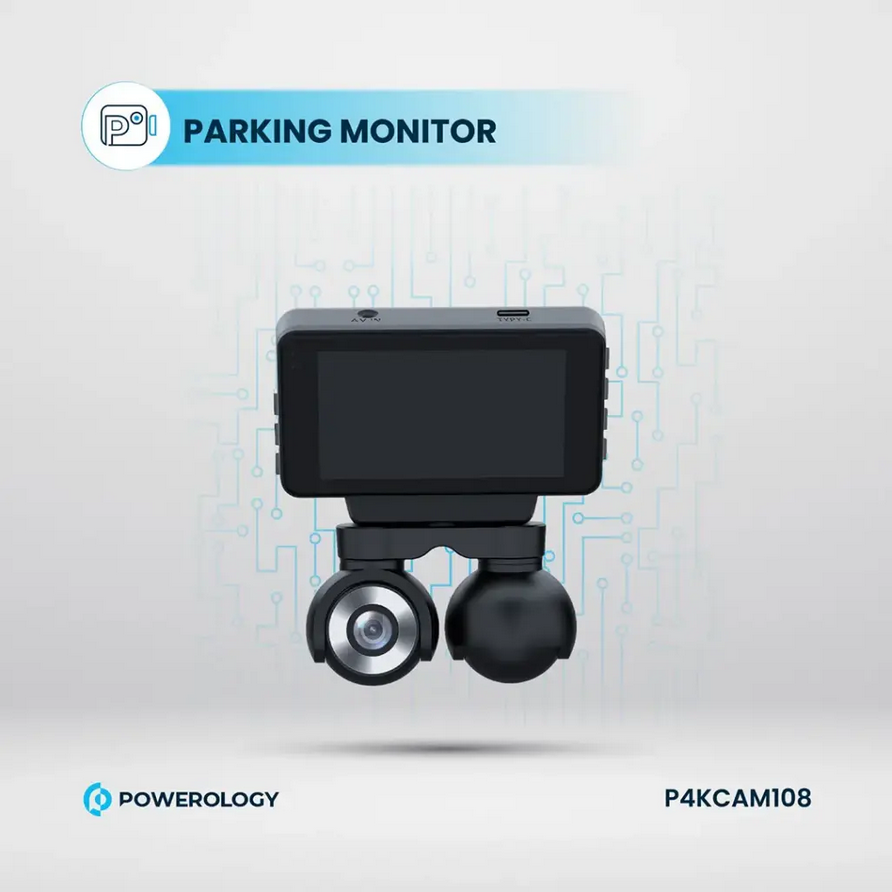 دوربین ثبت وقایع خودرو پاورولوژی مدل  Powerology Dual Lens Dash Camera P4KCAM108