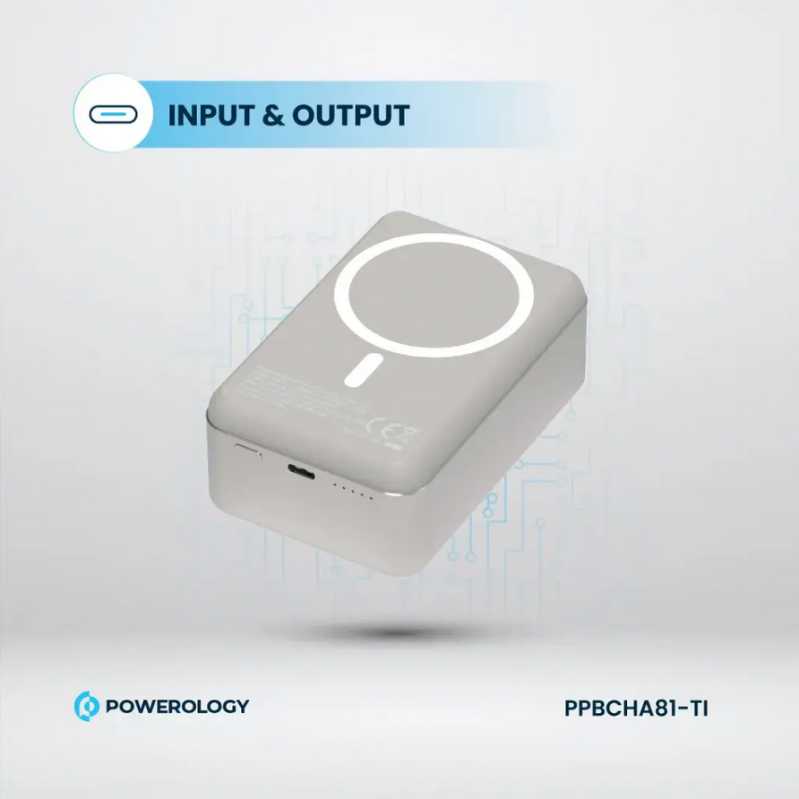 پاور بانک پاورولوژی مدل Powerology 30000mAh MagSafe Aluminum Power Bank
