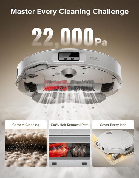 جارو رباتیک شیائومی روبوراک مدل Roborock Qrevo CurvX Robot Vacuum