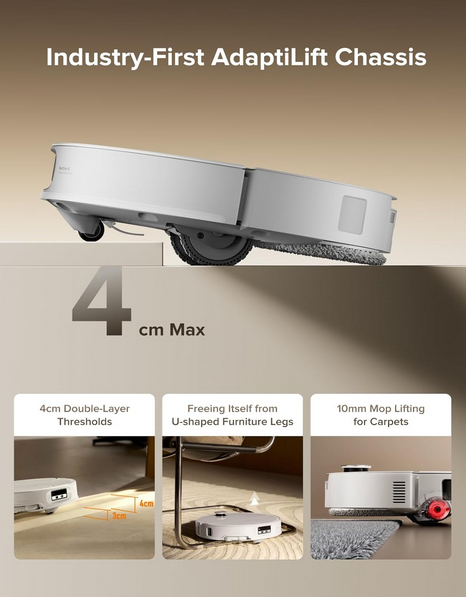 جارو رباتیک شیائومی روبوراک مدل Roborock Qrevo CurvX Robot Vacuum