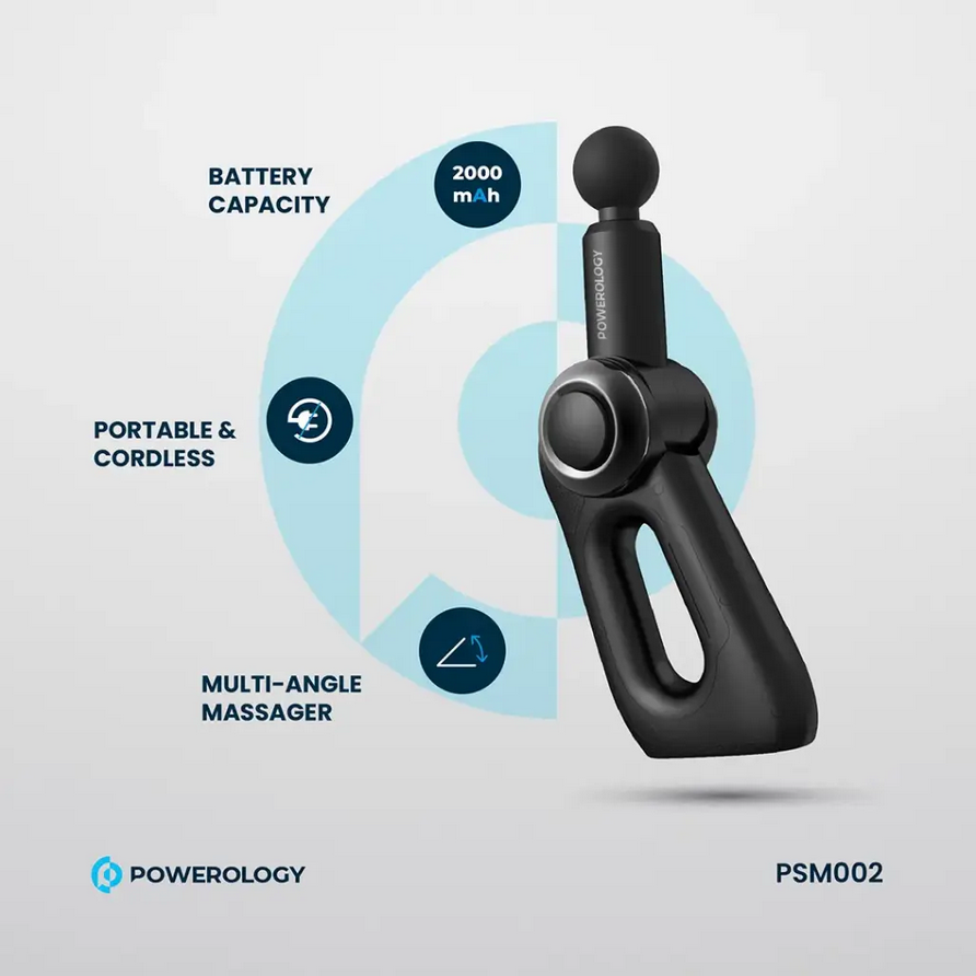 ماساژور تفنگی پاورولورژی مدل Powerology Full-Body Massage Gun PSM02