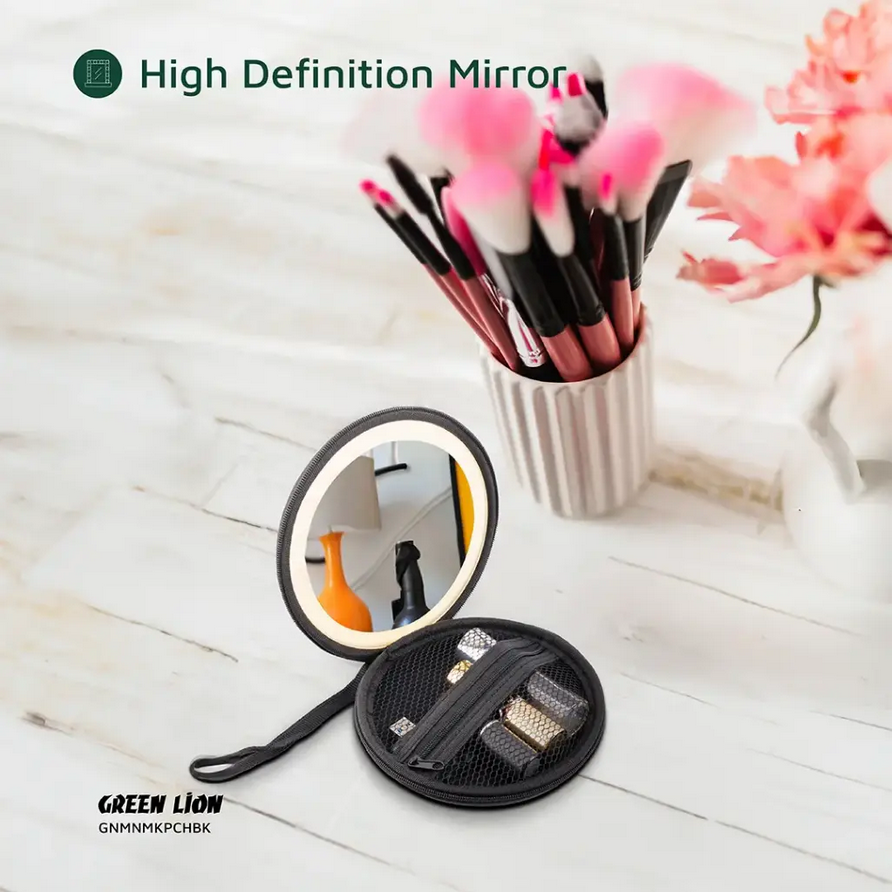 کیف و آینه آرایشی گرین لاین مدل Green Lion Mini Makeup Pouch