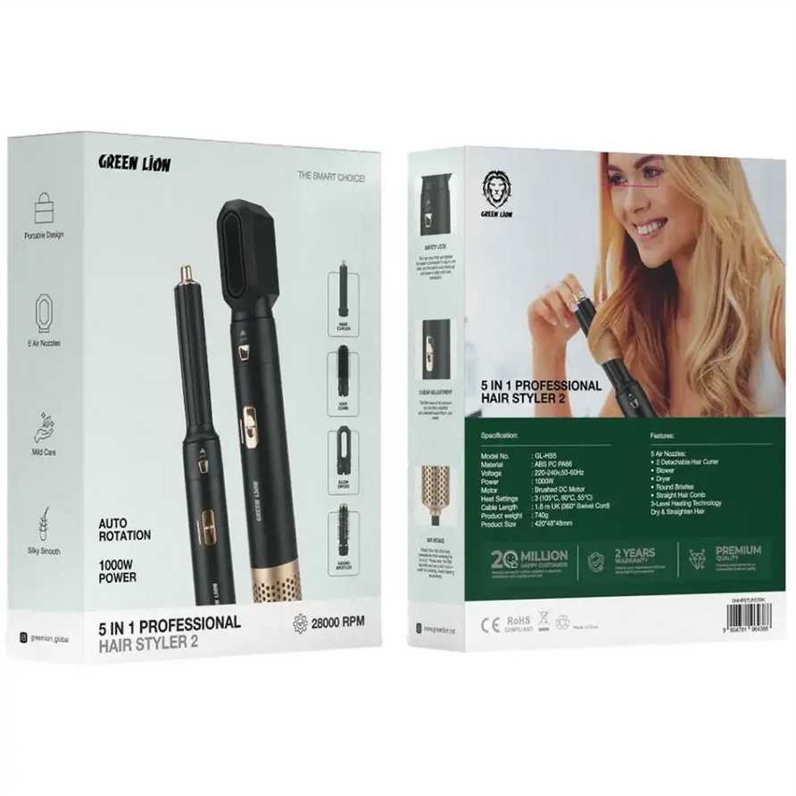 سشوار و حالت دهنده مو گرین لاین مدل Green Lion 5 in 1 Professional Hair Styler 2
