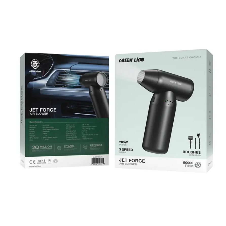 جت فن شارژی گرین لاین مدل Green Lion Jet Force Air Blower GNJTF130LBK