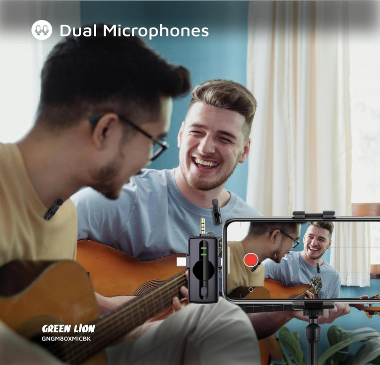 میکروفون بی سیم گرین لاین مدل Green Lion GM-80X Microphone 3 In 1