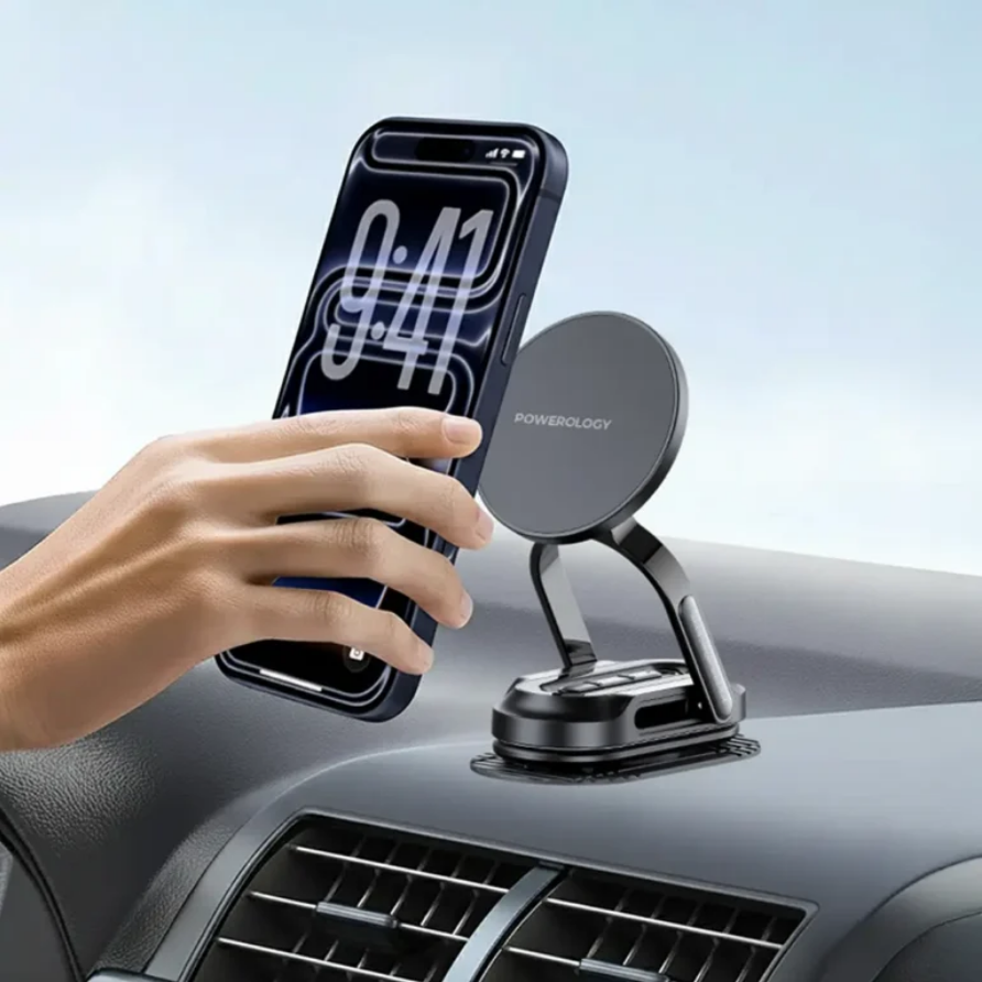 هولدر موبايل خودرو مگ سیف پاورولوژی مدل Powerology FlexiMount MagSafe Car Holder