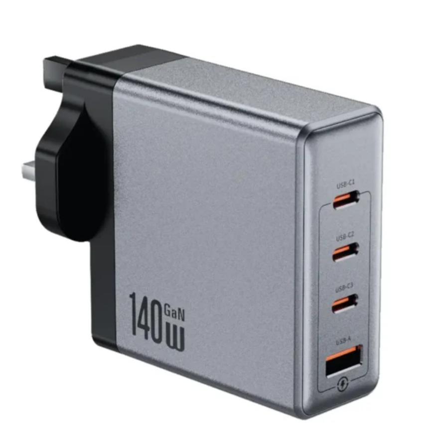 آداپتور شارژر گرین لاین مدل Green Lion GaN Premium UK Plug Wall Charger 140W