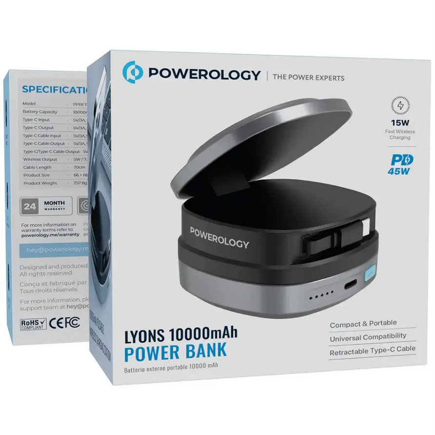 پاوربانک پاورولوژی مدل Powerology Lyons 10000mAh Power Bank