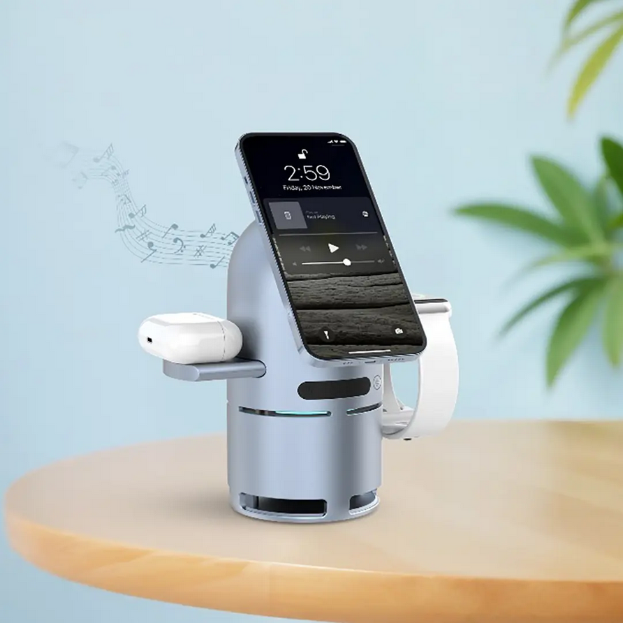 استند شارژر پاورولوژی مدل Powerology Qi2 Speaker Charge Station