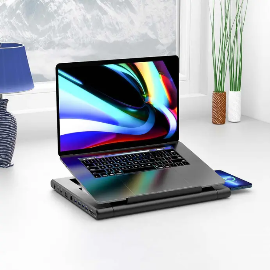 استند لپ تاپ چند کاره پاورولوژی مدل Powerology Multi-Functional Pro Hub Laptop Stand