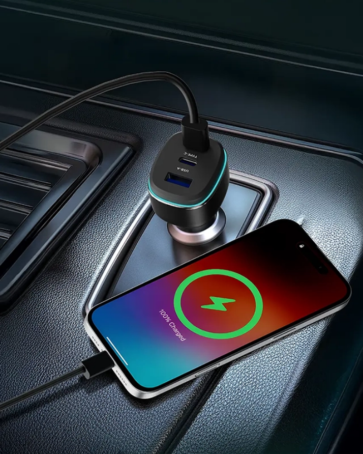 شارژر فندکی پاورولوژی مدل Powerology 140W Car Charger PCCSR025