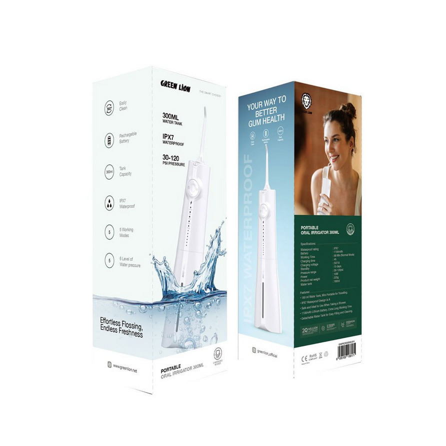 واترجت گرین لاین (دهانشوی) مدل Green Lion Portable Oral Irrigator 300ML GNPROR