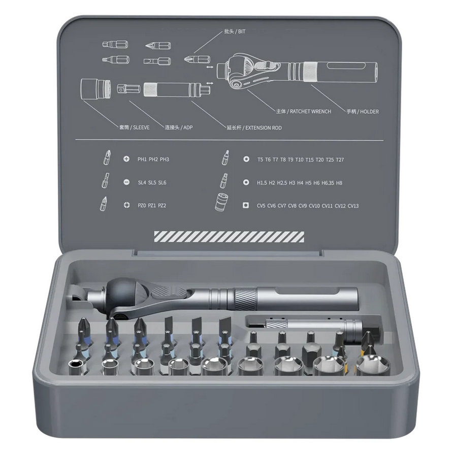 ست آچار بوکس و پیچ‌گوشتی شیائومی دوکا مدل Duka ATuMan RS2 40-in-1 Ratchet Screwdriver Set
