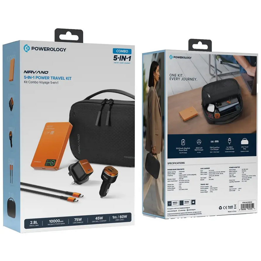 پک مسافرتی پاورولوژی مدل Powerology Nirvano 5-In-1 Power Travel Kit