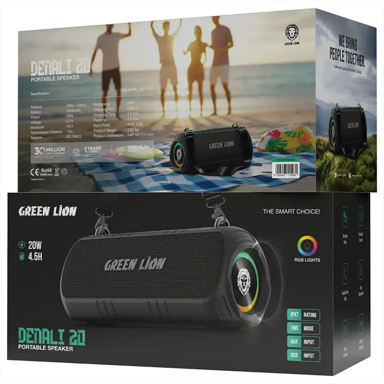اسپیکر بلوتوثی گرین لاین مدل Green Lion Denali 20 Portable Speaker