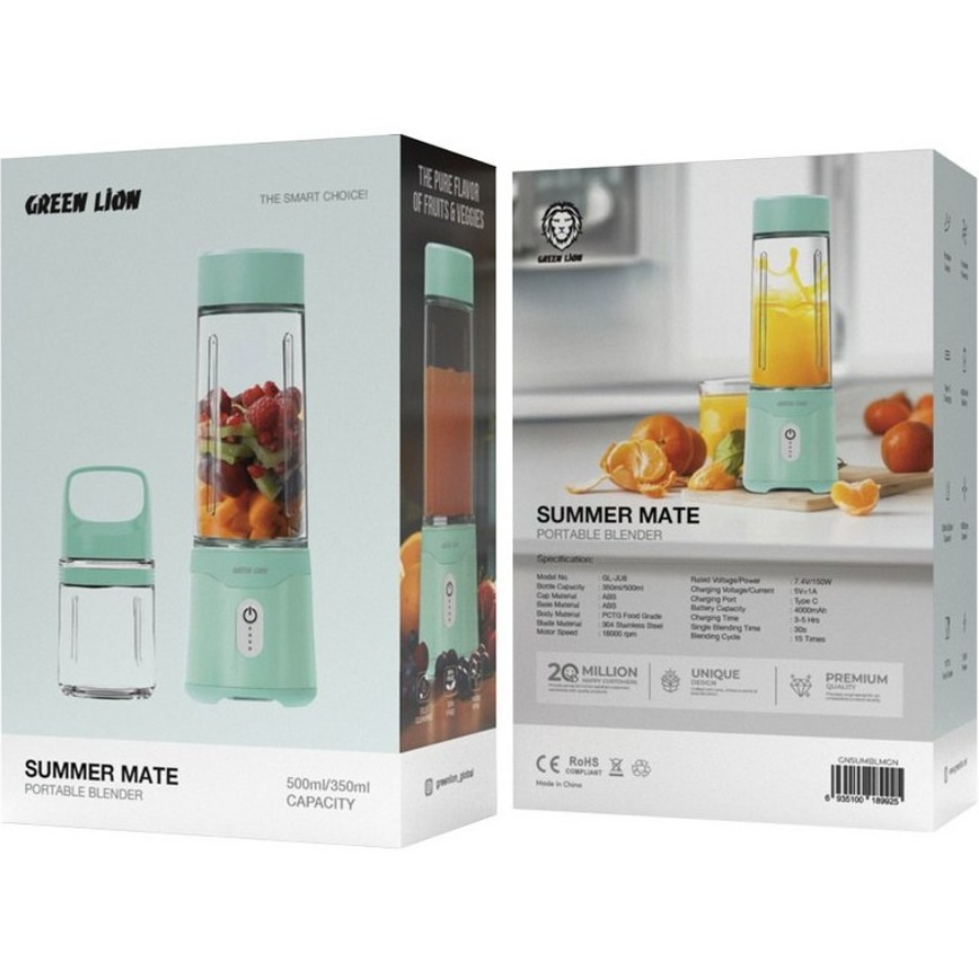 مخلوط کن (شیکر) گرین لاین مدل Green Lion Summer Mate Portable Blender