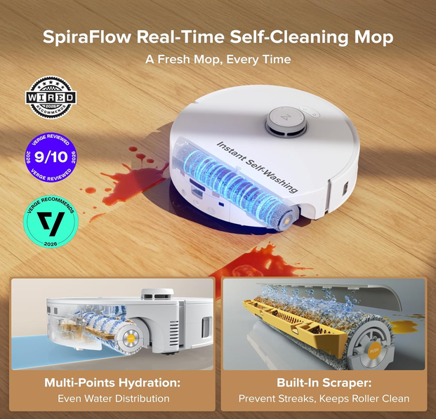 جارو رباتیک شیائومی روبوراک مدل Roborock Qrevo Curv 2 Flow Robot Vacuum